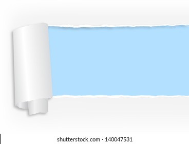 vector illustration of a torn paper with hole as background