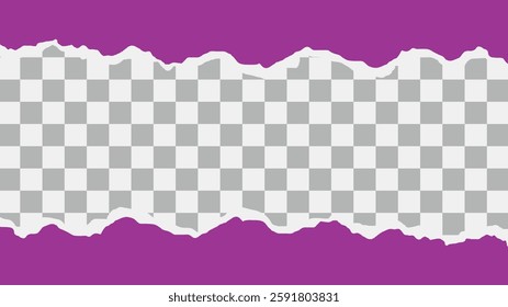 Vector illustration of a torn paper leaving the top and bottom. The empty center can be used to add text.