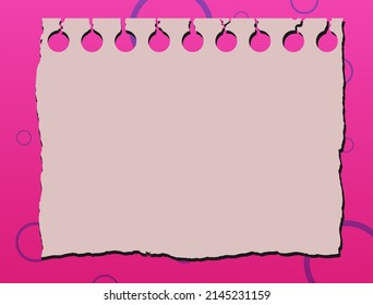 vector illustration, torn paper on pink background

