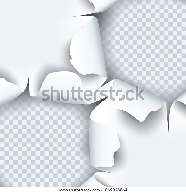 Vector illustration of torn\
paper with ripped edges and shadow. Graphic concept for your\
design.