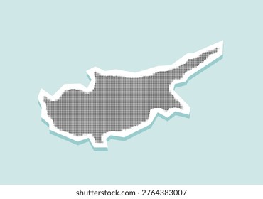 Vector illustration: torn paper scraps. Cyprus in pop art style.