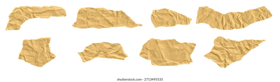 Ilustración vectorial de pedazos de papel rasgados