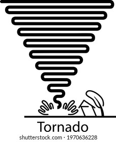 Vector illustration of a tornado. Tornado icon. Natural phenomena icon