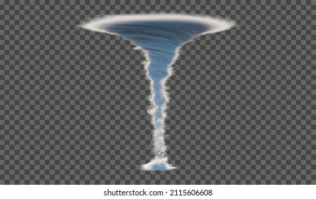 Vector illustration of a tornado or tornado on a transparent background. Element for your design.