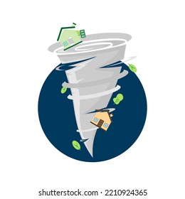 Vector illustration of a tornado on white background.
