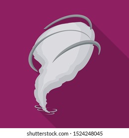 Vector illustration of tornado and wind sign. Web element of tornado and air stock symbol for web.