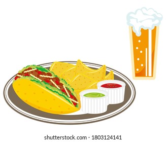 Vektorgrafik von Tortilla-Chips.