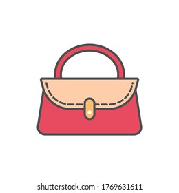 vector illustration tote bag flat design line icon