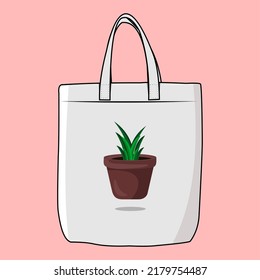 Vector illustration of a tote bag, goodie bag for your product needs