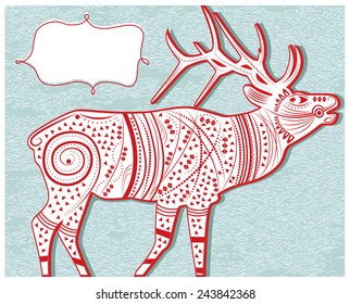 Vector illustration of a totem animal  - Deer