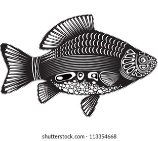 Vector illustration of a totem animal - Fish