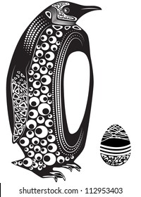 Vector illustration of a totem animal - Penguin