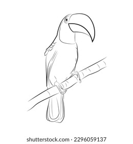 Ilustración vectorial de un pájaro toscano hecho en estilo de arte lineal