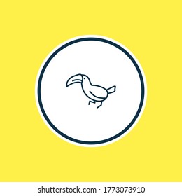 Vector illustration of toucan icon line. Beautiful zoology element also can be used as tropical bird icon element.