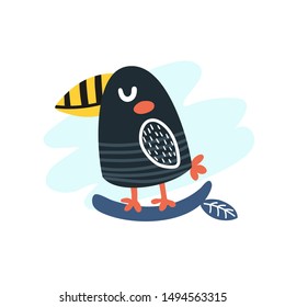 vector illustration of a toucan on white background