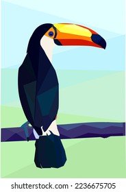 ilustración vectorial, ave tropical toscana