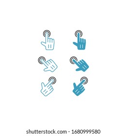 Vector illustration, touch screen icon and two colour design template