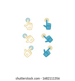 Vector illustration, touch screen icon and two colour design template