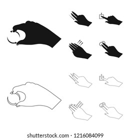 Vector illustration of touchscreen and hand icon. Collection of touchscreen and touch stock symbol for web.