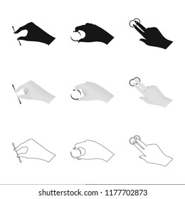 Vector illustration of touchscreen and hand logo. Set of touchscreen and touch stock vector illustration.