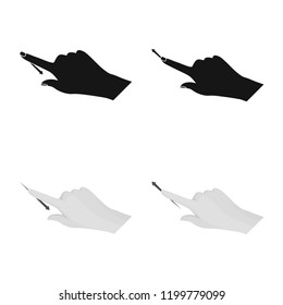 Vector illustration of touchscreen and hand logo. Set of touchscreen and touch stock vector illustration.