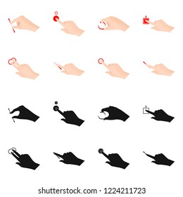 Vector illustration of touchscreen and hand logo. Collection of touchscreen and touch vector icon for stock.