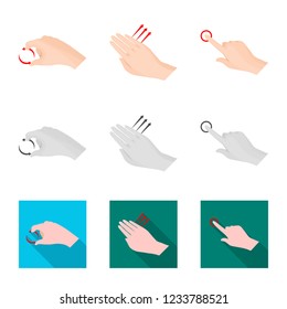Vector illustration of touchscreen and hand logo. Set of touchscreen and touch stock vector illustration.