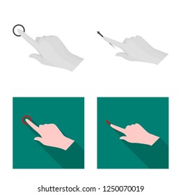 Vector illustration of touchscreen and hand logo. Set of touchscreen and touch vector illustration.