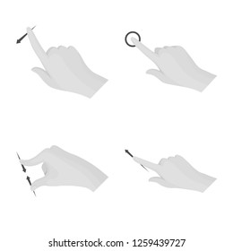 Vector illustration of touchscreen and hand logo. Collection of touchscreen and touch vector icon for stock.