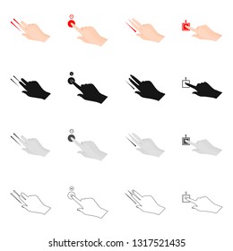 Vector illustration of touchscreen and hand logo. Collection of touchscreen and touch vector icon for stock.