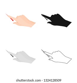 Vector illustration of touchscreen and hand logo. Set of touchscreen and touch vector icon for stock.