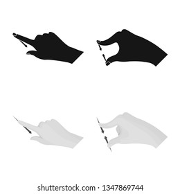 Vector illustration of touchscreen and hand logo. Collection of touchscreen and touch vector icon for stock.