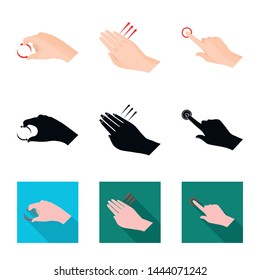 Vector illustration of touchscreen and hand logo. Set of touchscreen and touch vector icon for stock.