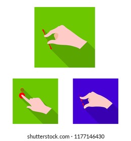 Vector illustration of touchscreen and hand sign. Set of touchscreen and touch stock vector illustration.