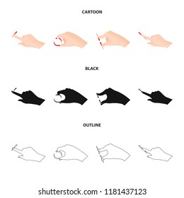 Vector illustration of touchscreen and hand sign. Collection of touchscreen and touch stock symbol for web.