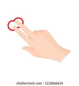 Vector illustration of touchscreen and hand sign. Collection of touchscreen and touch vector icon for stock.