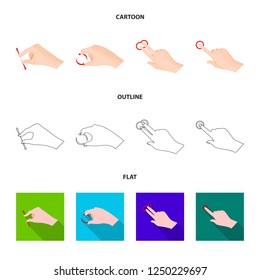 Vector illustration of touchscreen and hand sign. Collection of touchscreen and touch symbol for web.