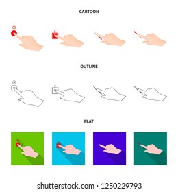 Vector illustration of touchscreen and hand sign. Collection of touchscreen and touch vector icon.