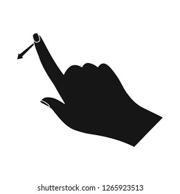 Vector illustration of touchscreen and hand sign. Set of touchscreen and touch stock vector illustration.