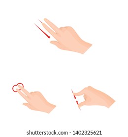 Vector illustration of touchscreen and hand sign. Collection of touchscreen and touch stock vector illustration.