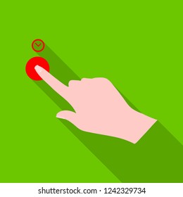 Vector illustration of touchscreen and hand symbol. Set of touchscreen and touch stock symbol for web.