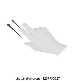 Vector illustration of touchscreen and hand symbol. Collection of touchscreen and touch stock symbol for web.