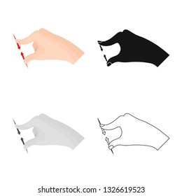 Vector illustration of touchscreen and hand symbol. Set of touchscreen and touch stock symbol for web.