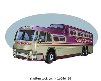 vector illustration of a tour bus