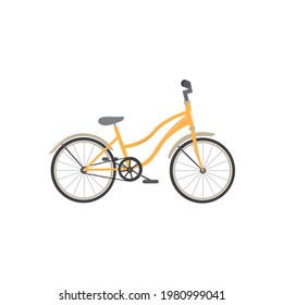 Vector illustration of a touring or cross bike in a flat style isolated on a white background.