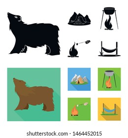 Vector illustration of tourism and excursions logo. Set of tourism and rest stock symbol for web.
