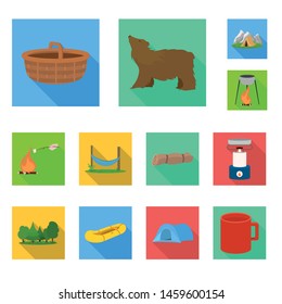 Vector illustration of tourism and excursions symbol. Collection of tourism and rest vector icon for stock.