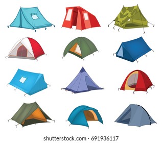 Vector Illustration of a Tourist Tents