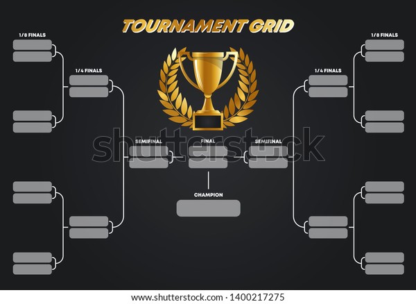 Vector Illustration Tournament Grid Cup System Stock Vector (Royalty ...