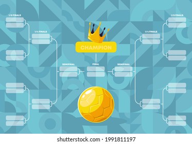 Ilustración vectorial de la rejilla del torneo del campeonato de fútbol de los equipos que llegaron a las eliminatorias